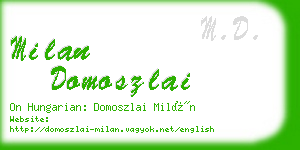 milan domoszlai business card